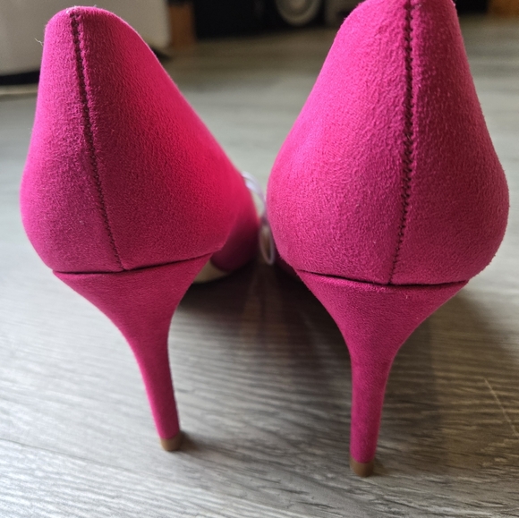 NEW Faux Suede Heels A New Day Size 8.5 Hot Pink - Picture 6 of 9